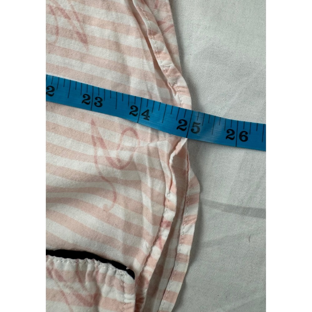 Victoria's Secret Pink Stripe V Logo Pajama Top Short Sleeve Button Up Sleepwear - Picture 8 of 9